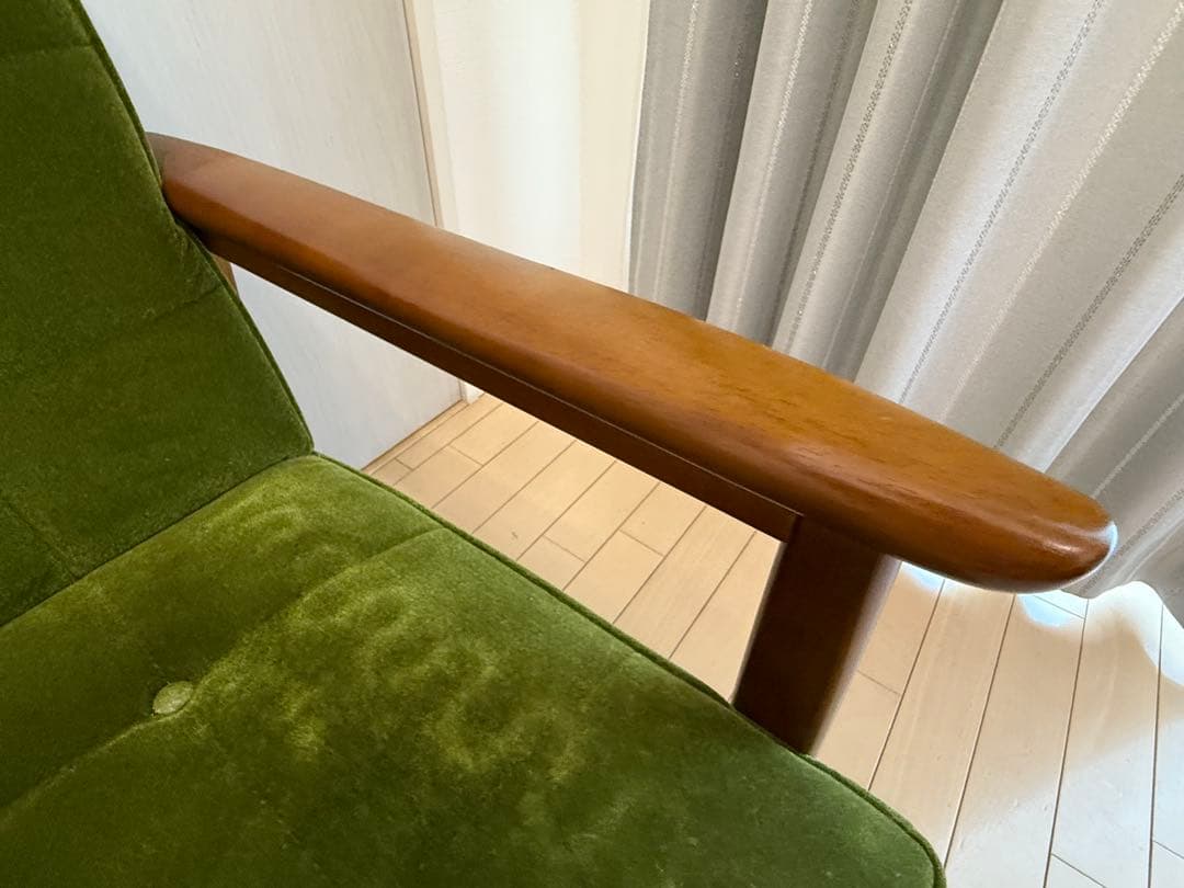 【カリモク60】Kチェア　2シーター　ソファ　モケットグリーン