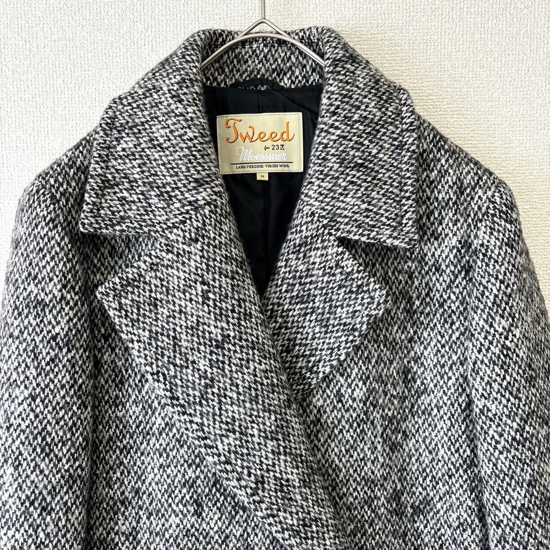 美品✨23区 Moessmer ダブルブレスト ツイード ウール100% コート