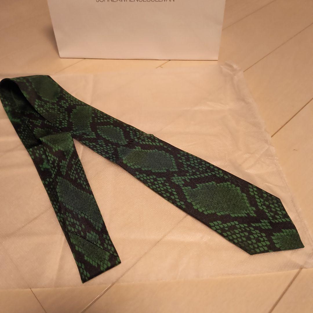 【極美品】JOHN LAWRENCE SULLIVAN パイソン ネクタイ 緑