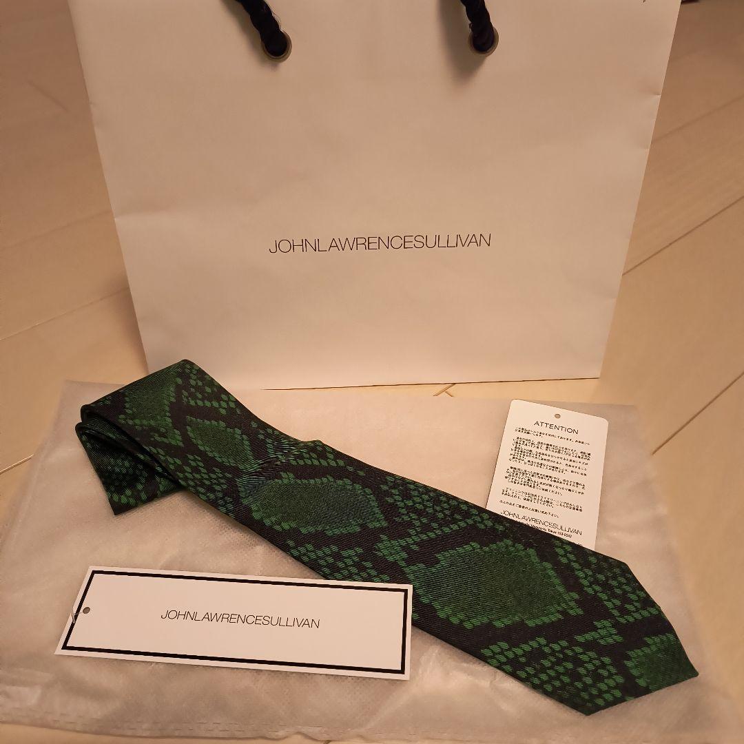 【極美品】JOHN LAWRENCE SULLIVAN パイソン ネクタイ 緑