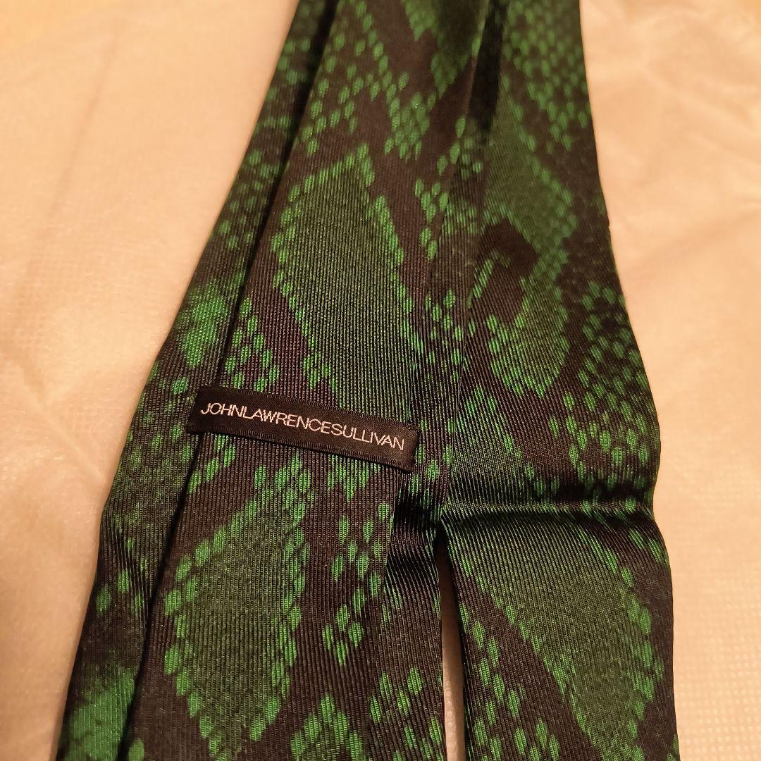 【極美品】JOHN LAWRENCE SULLIVAN パイソン ネクタイ 緑