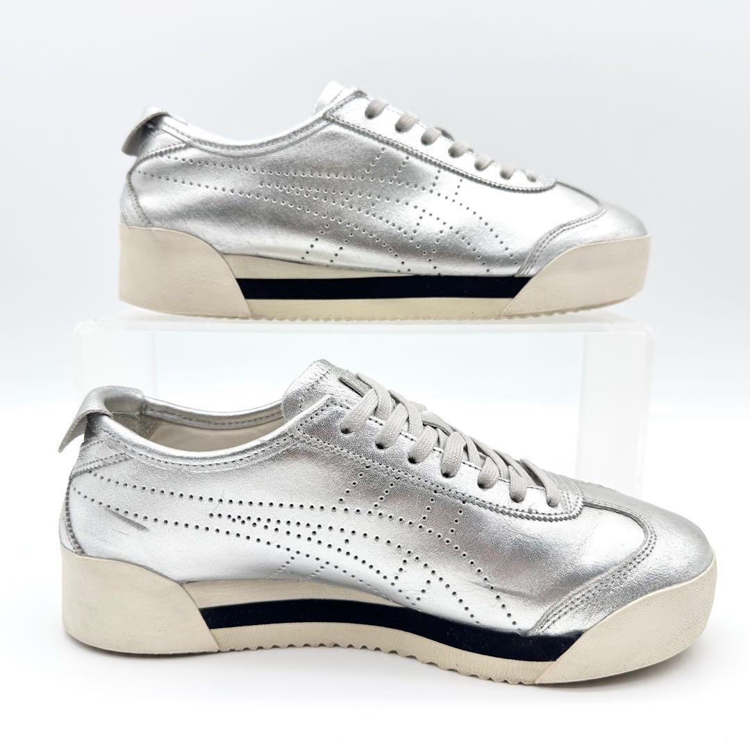 オニツカタイガー メキシコ 66 SD PF シルバー レザー ボリューム 厚底