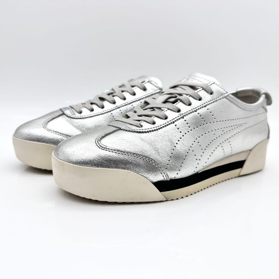 オニツカタイガー メキシコ 66 SD PF シルバー レザー ボリューム 厚底