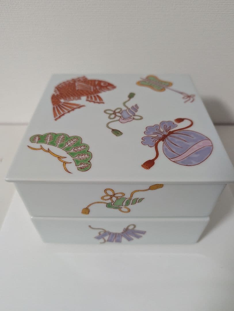 新弥左ヱ門 二段重 宝づくし 陶器製重箱