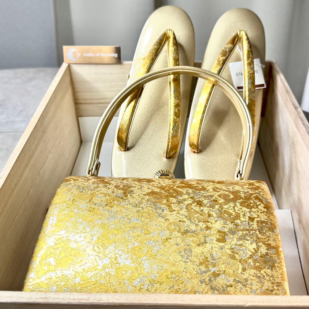 【新品】長期保管品　和装小物　草履バッグセット　卒業式　結婚式 ハンドバッグ