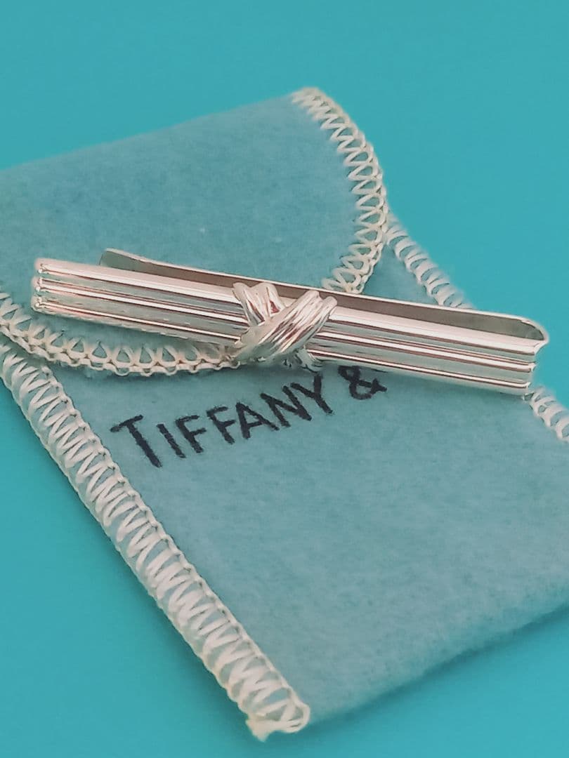 美品 TIFFANY ティファニー シグネチャー ネクタイピン シルバー