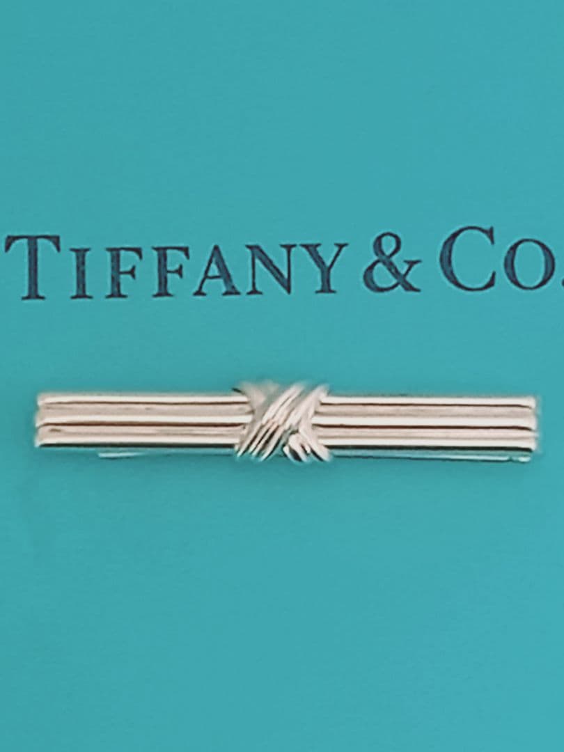 美品 TIFFANY ティファニー シグネチャー ネクタイピン シルバー