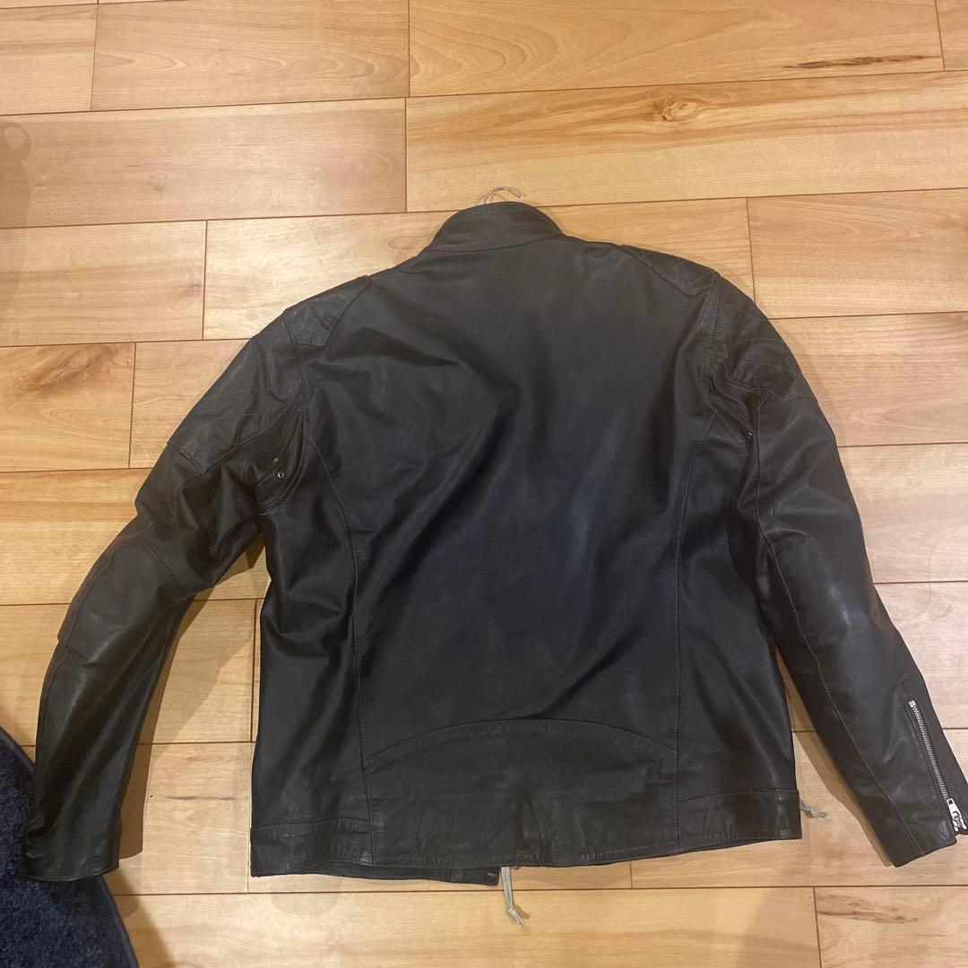 kushitani 黒レザー ライダースジャケ