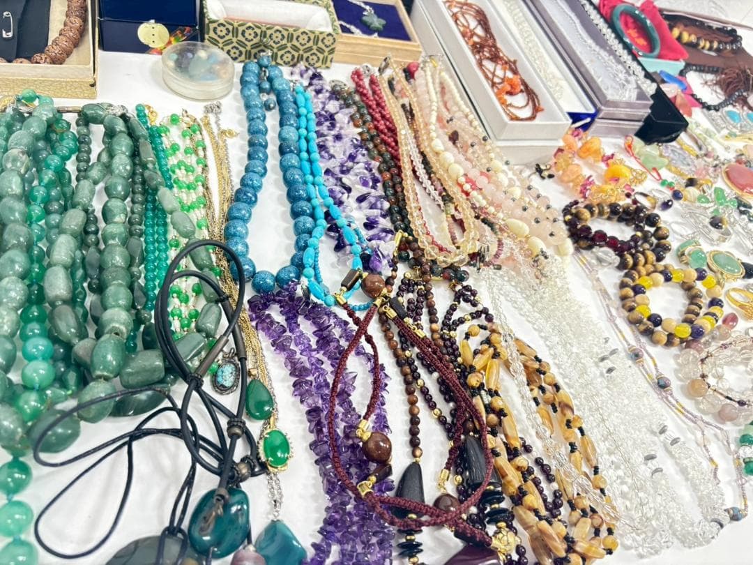 8-5-1 天然石 アクセサリー まとめ セット ネックレス ブレスレット 指輪