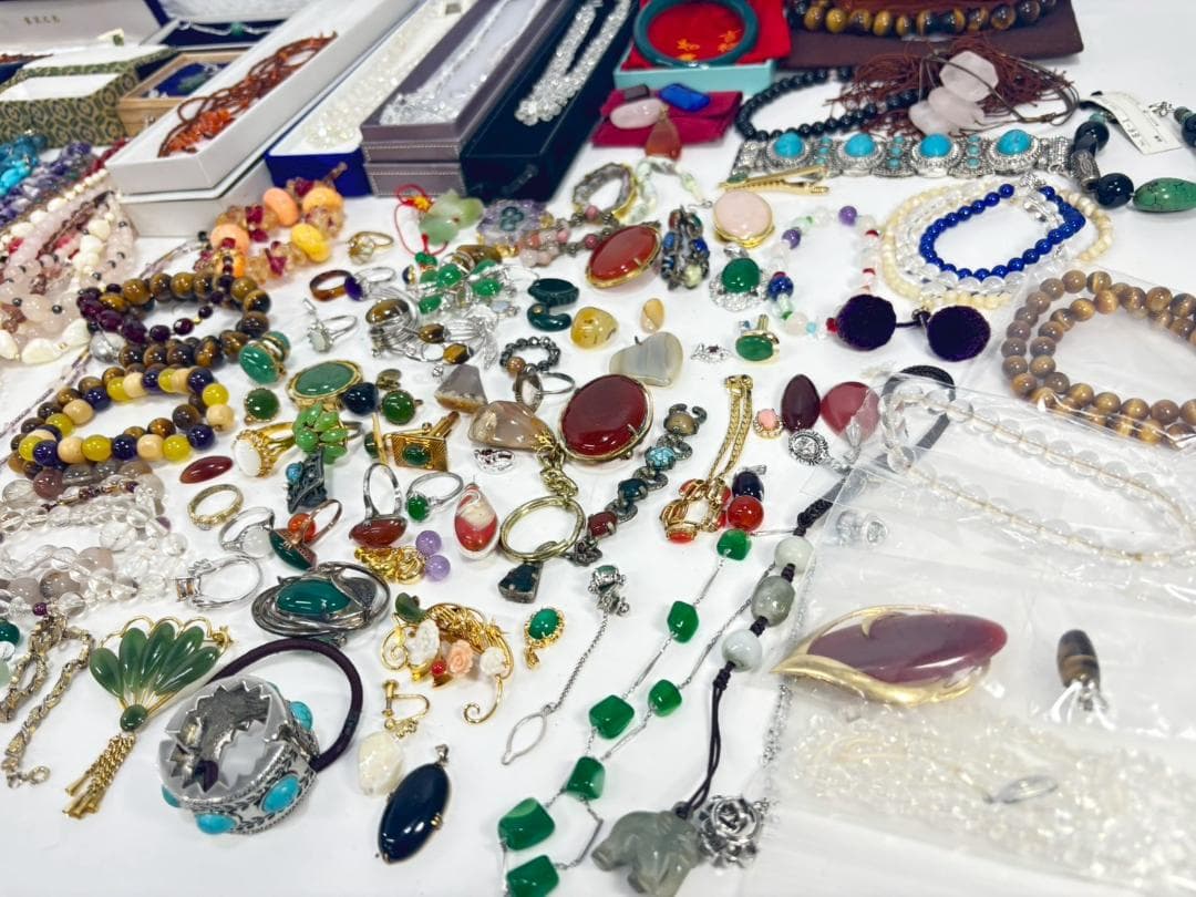 8-5-1 天然石 アクセサリー まとめ セット ネックレス ブレスレット 指輪