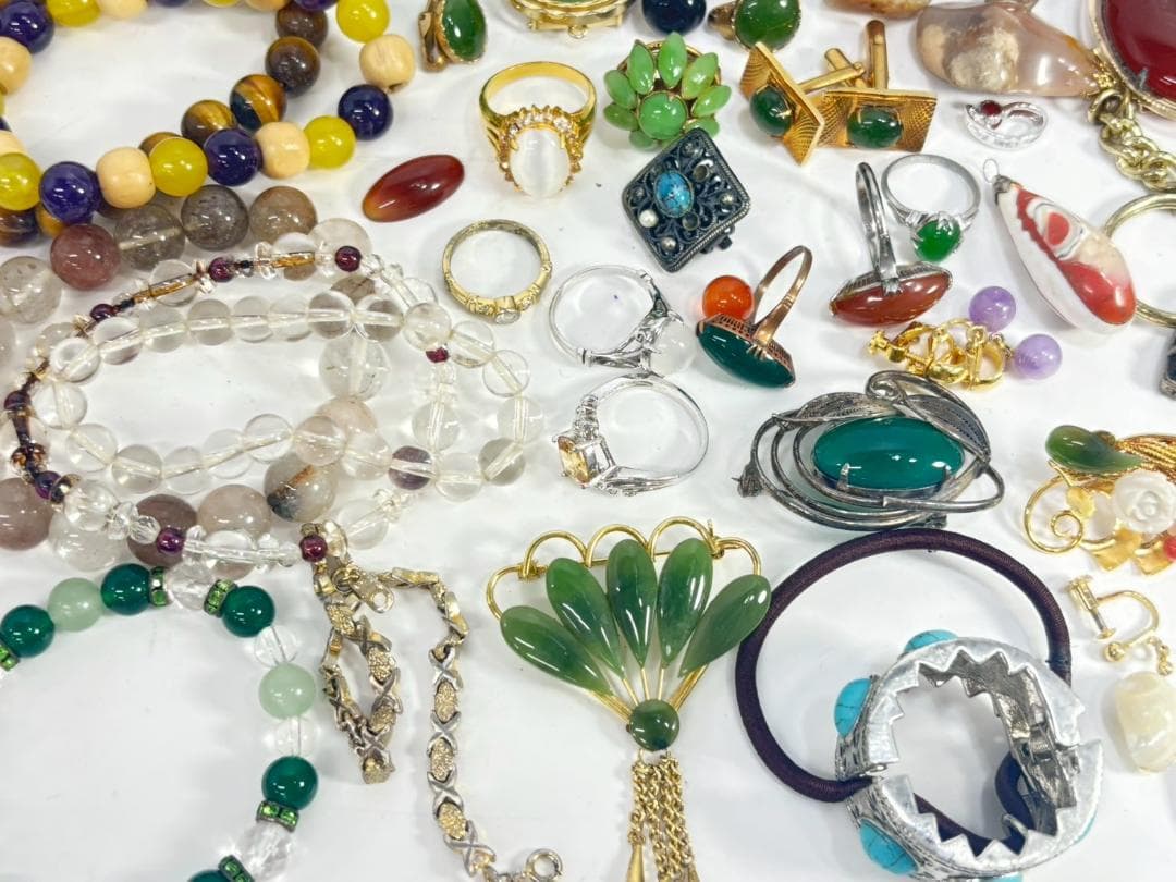 8-5-1 天然石 アクセサリー まとめ セット ネックレス ブレスレット 指輪