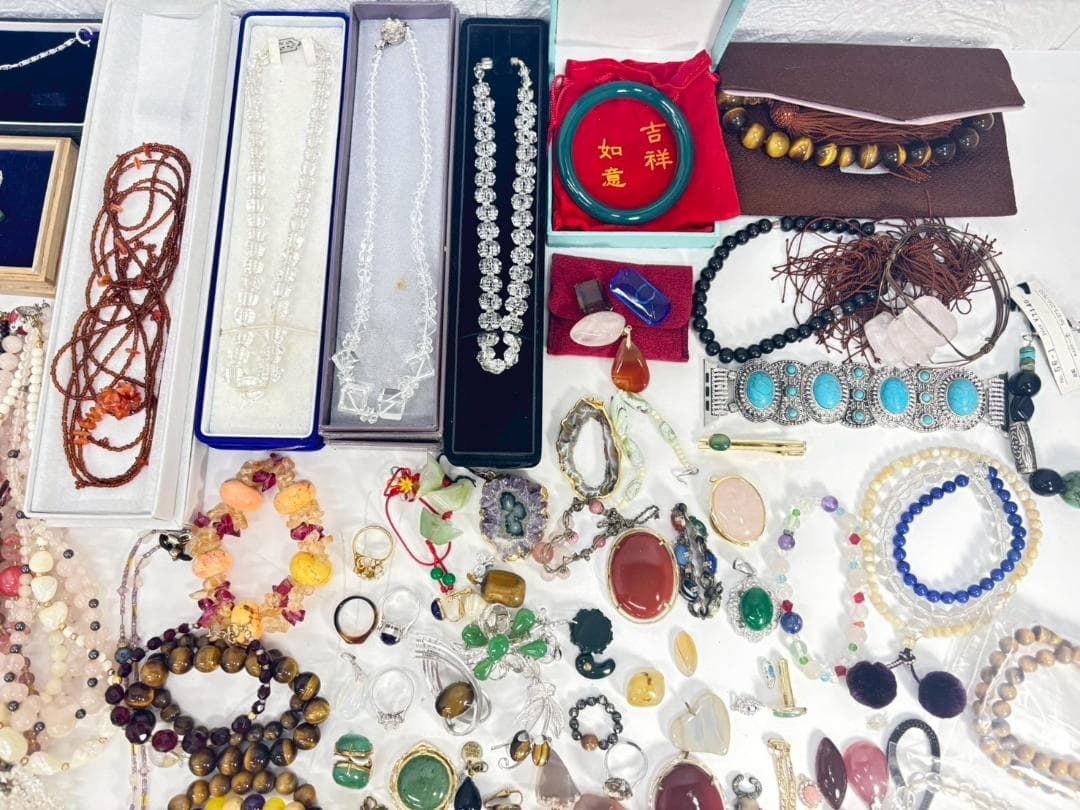 8-5-1 天然石 アクセサリー まとめ セット ネックレス ブレスレット 指輪