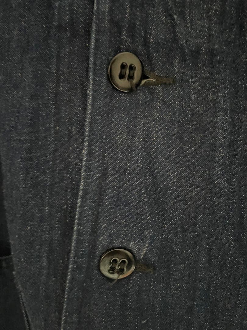 【デッドストック/ステンシル入り】40susnavyショールカラー　身幅60cm