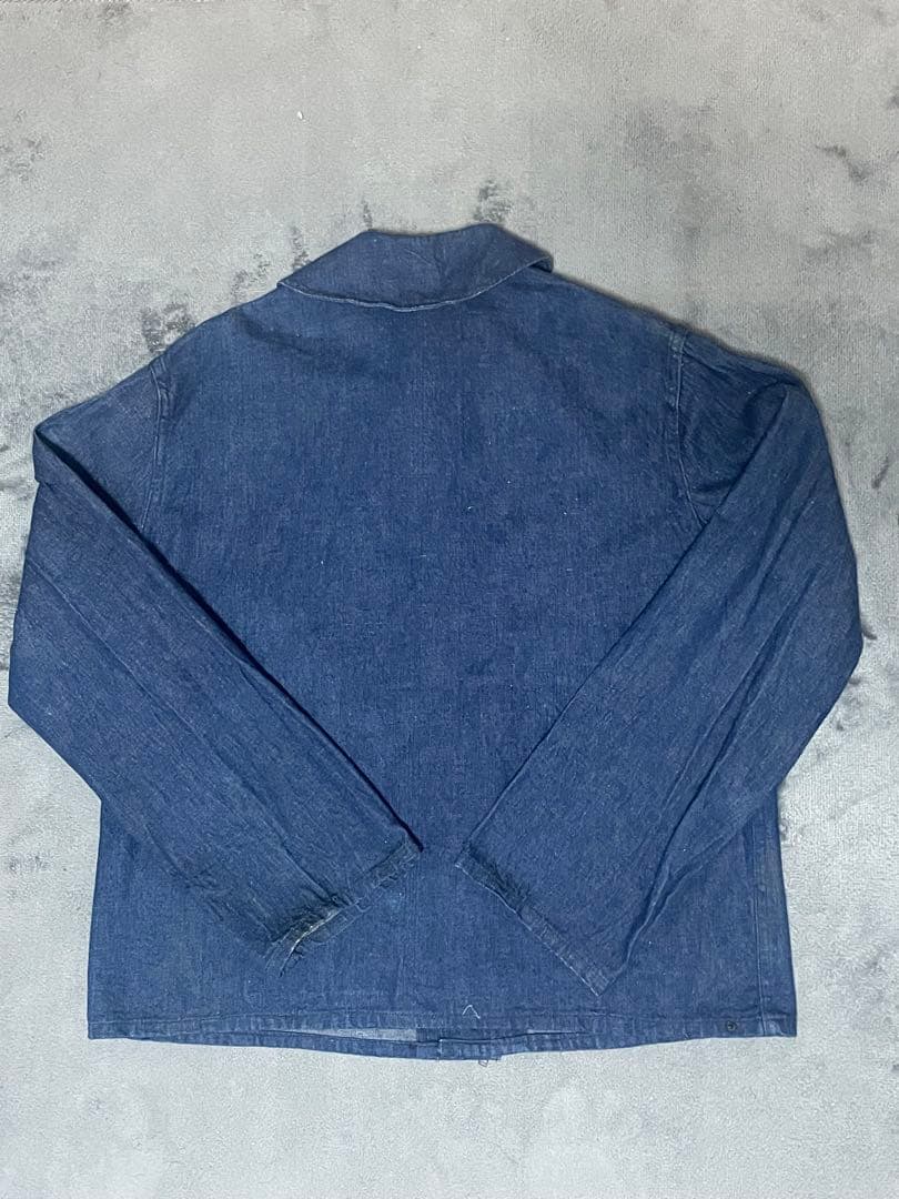 【デッドストック/ステンシル入り】40susnavyショールカラー　身幅60cm