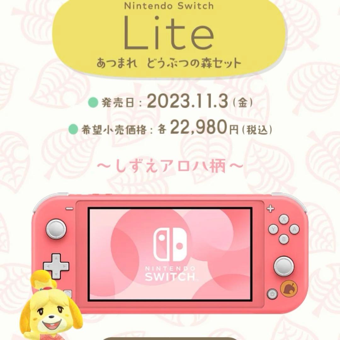 Nintendo Switch Lite どうぶつの森しずえ　&ケース一式