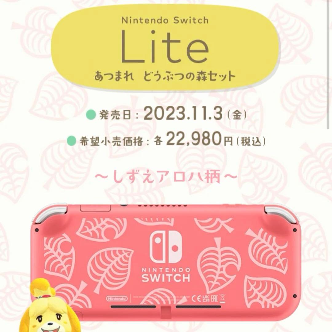 Nintendo Switch Lite どうぶつの森しずえ　&ケース一式