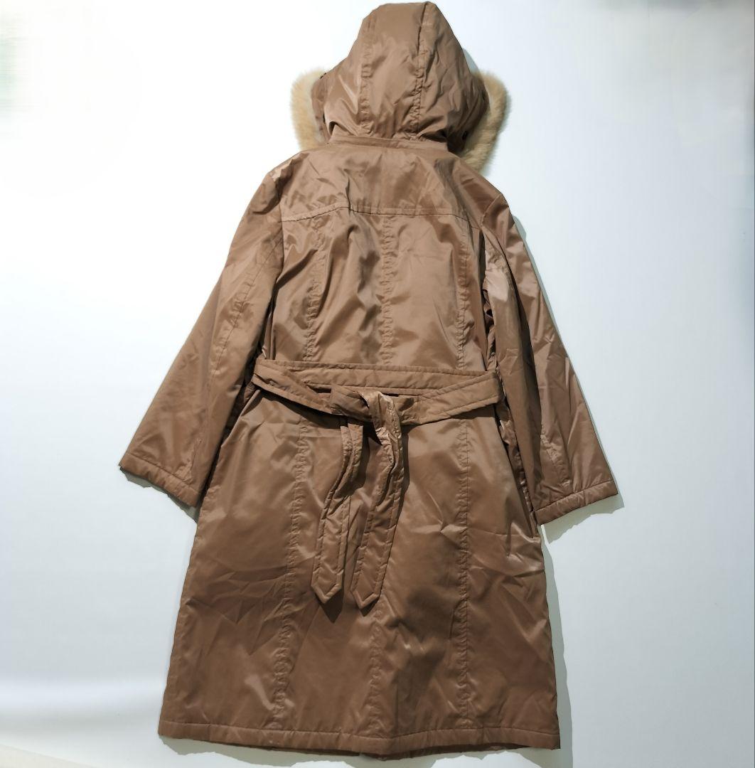 バーバリー ロンドン　ダウンライナー付き ロング コート フォックスファー　44