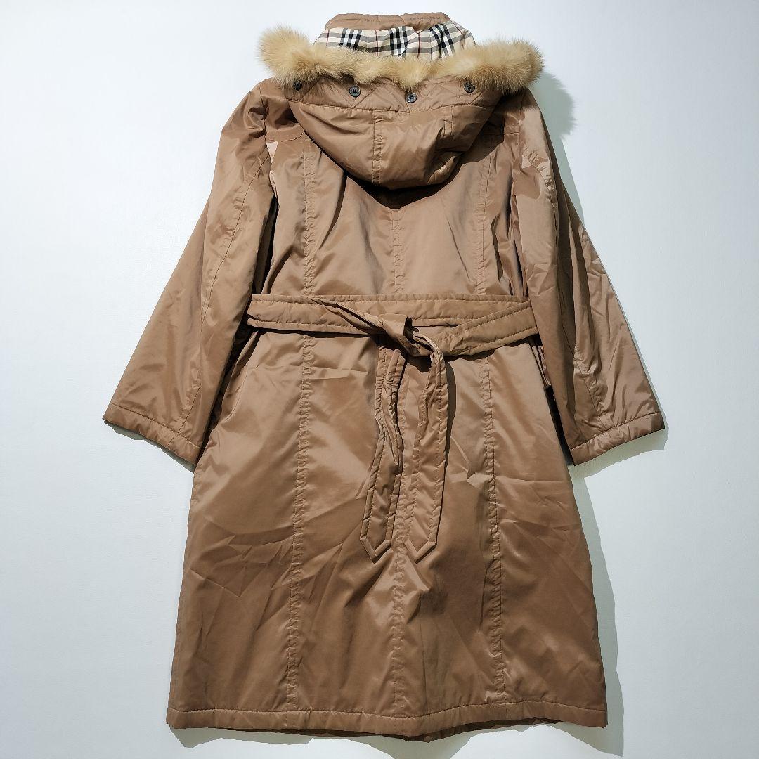 バーバリー ロンドン　ダウンライナー付き ロング コート フォックスファー　44
