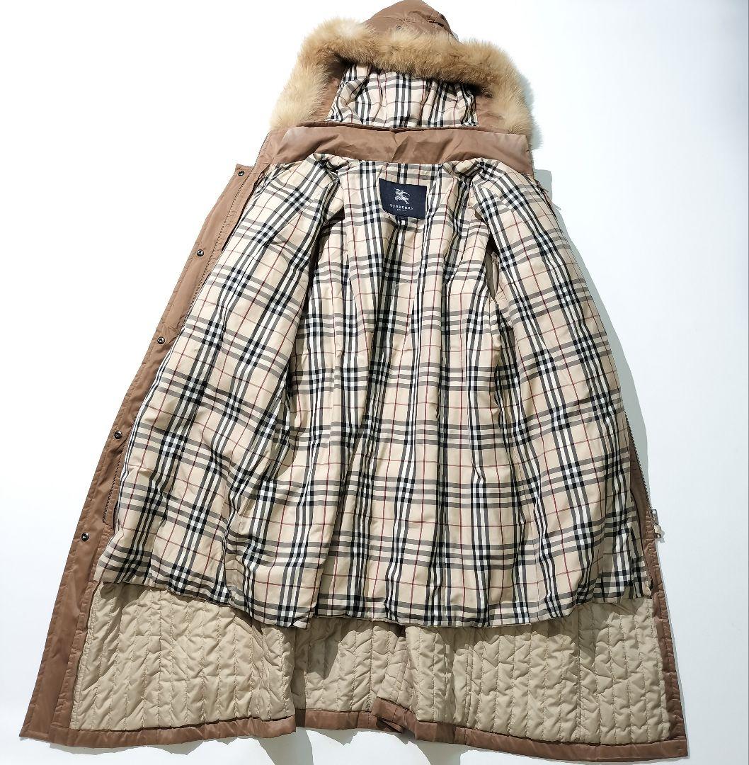 バーバリー ロンドン　ダウンライナー付き ロング コート フォックスファー　44