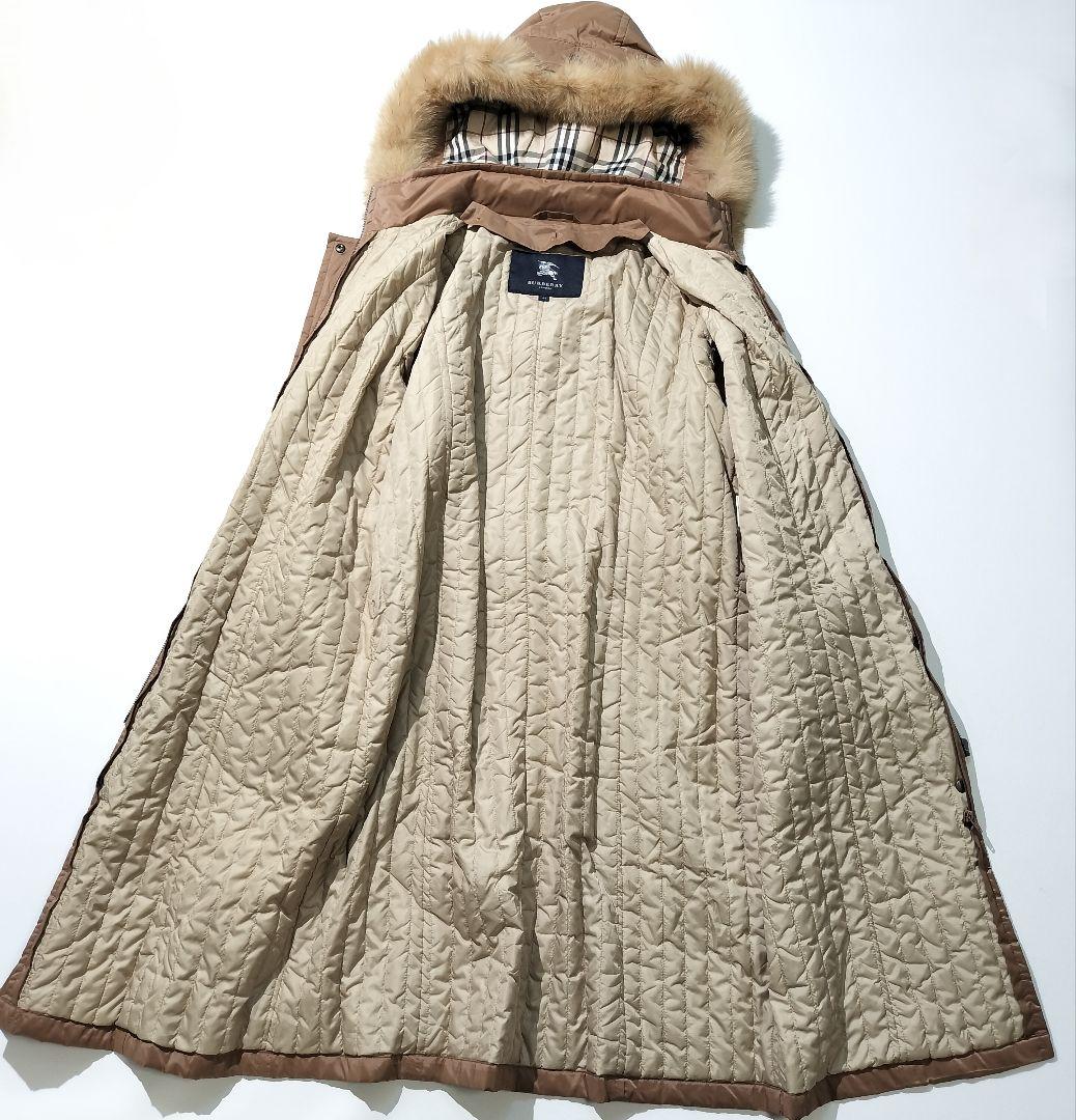 バーバリー ロンドン　ダウンライナー付き ロング コート フォックスファー　44