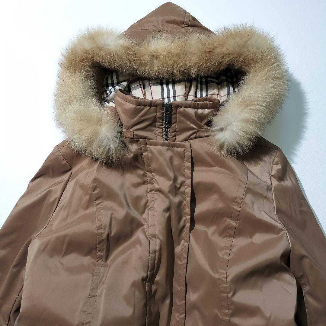 バーバリー ロンドン　ダウンライナー付き ロング コート フォックスファー　44