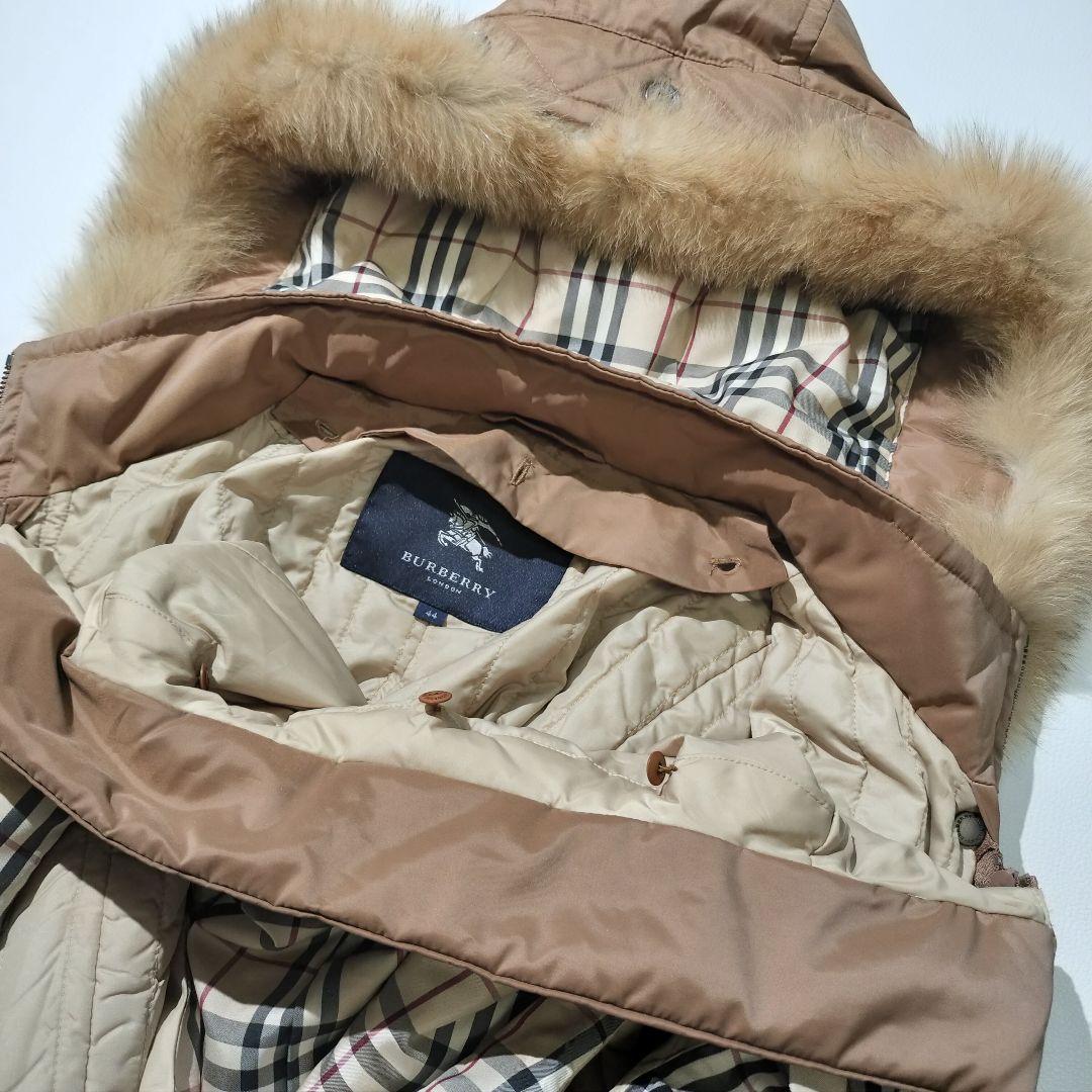 バーバリー ロンドン　ダウンライナー付き ロング コート フォックスファー　44