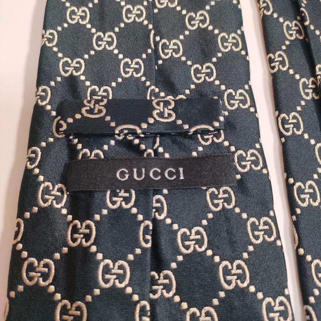 GUCCI グッチ シルクネクタイ GGパターン ネイビー イタリア