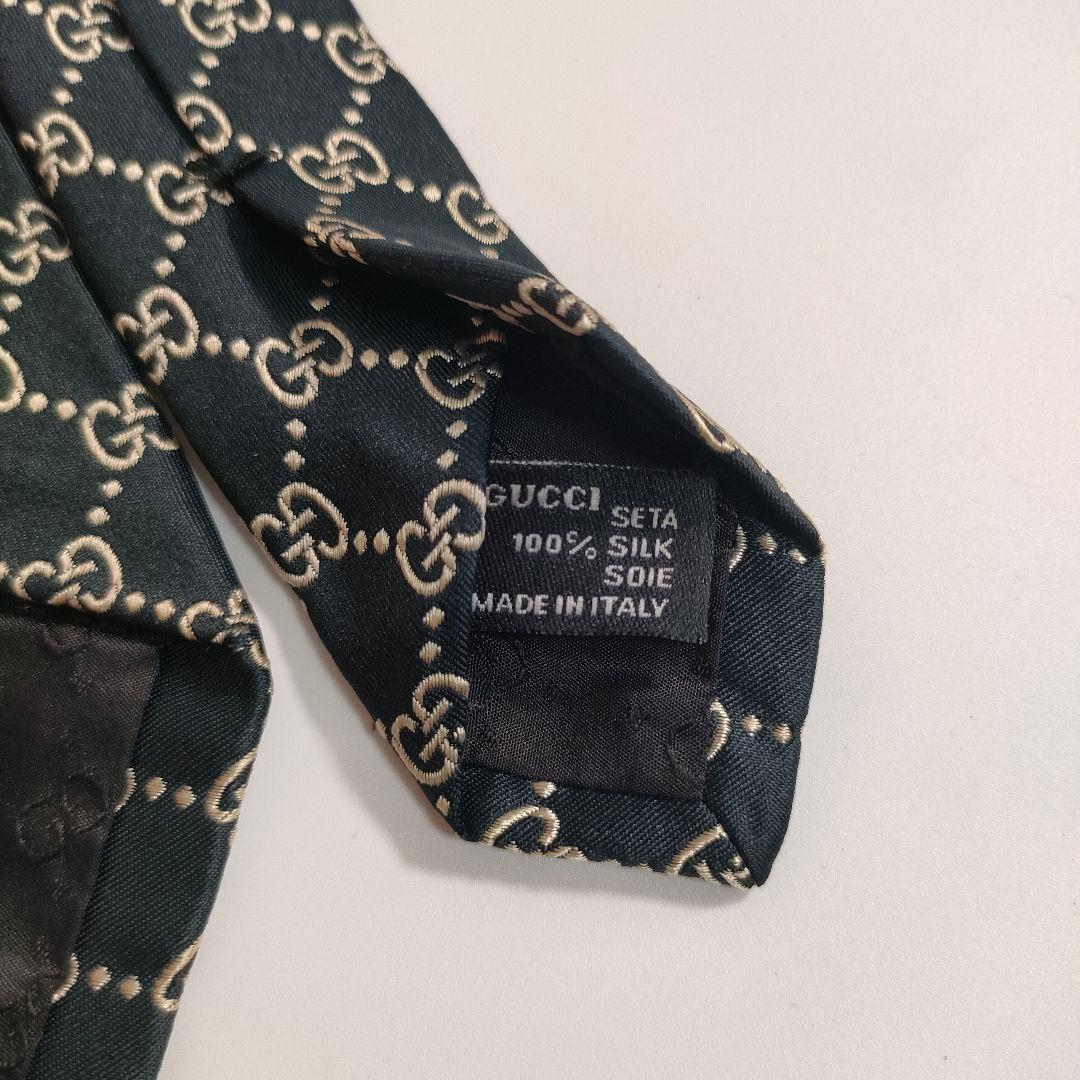 GUCCI グッチ シルクネクタイ GGパターン ネイビー イタリア