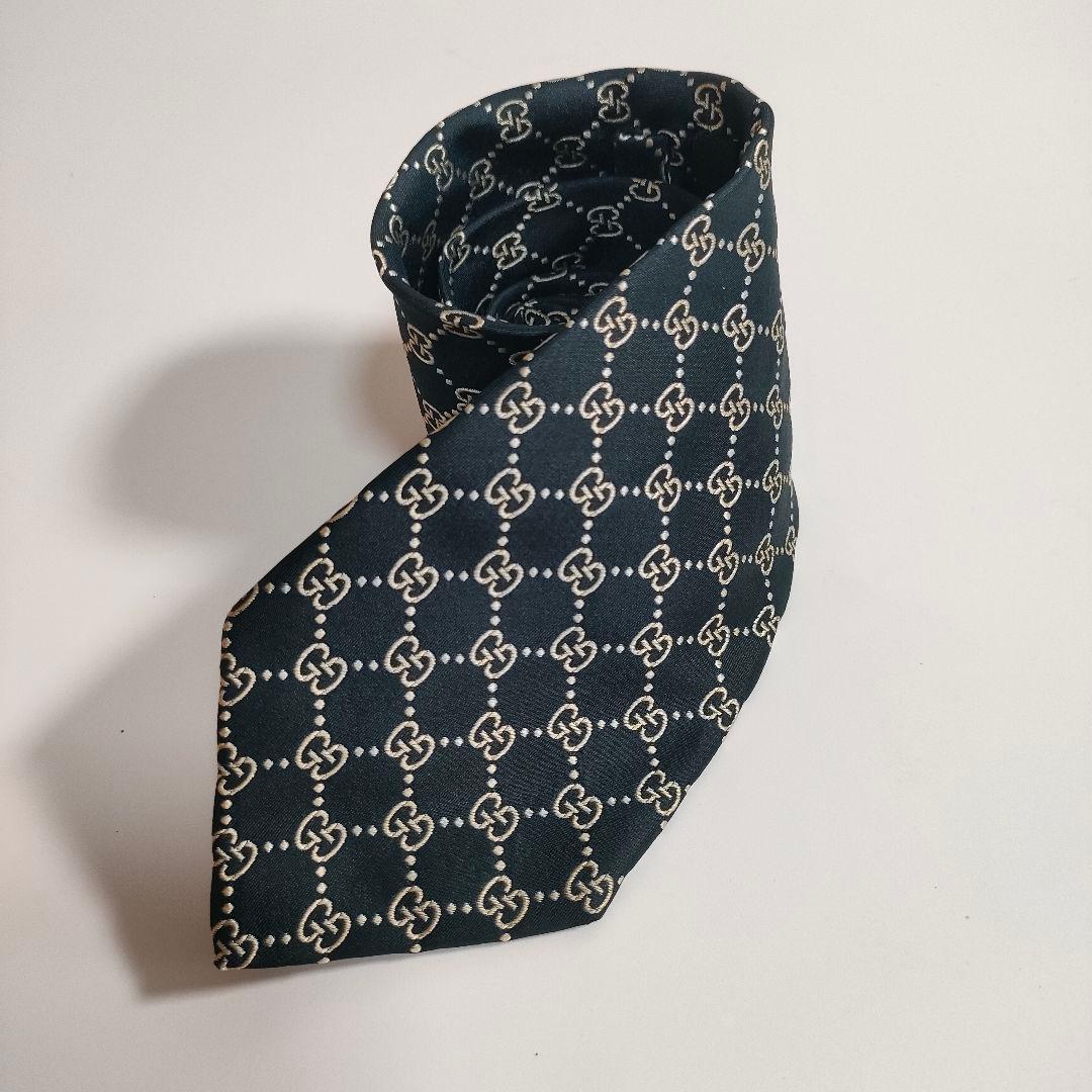 GUCCI グッチ シルクネクタイ GGパターン ネイビー イタリア