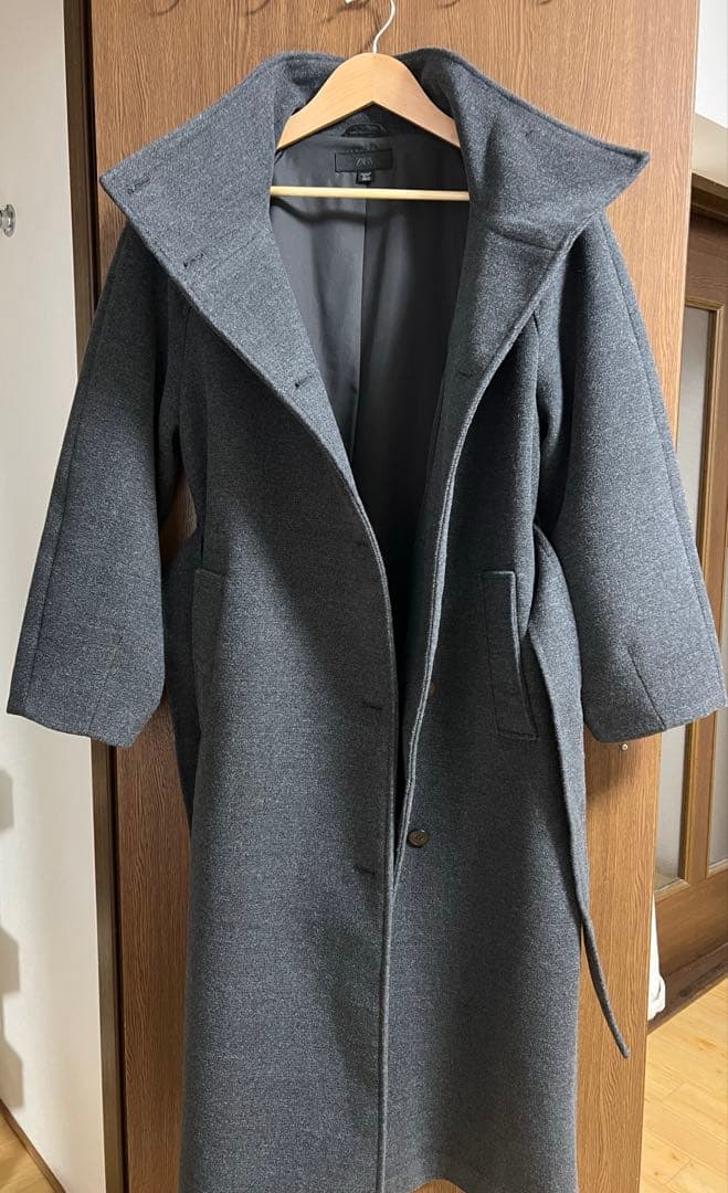 【在庫完売品】ZARA ソフトハイネックベルトコート　XS