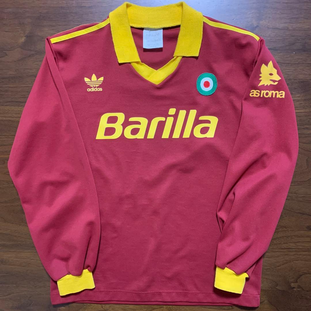 イタリア製 アディダス ASローマ1991/92 ホーム長袖シャツ 欧州Sサイズ
