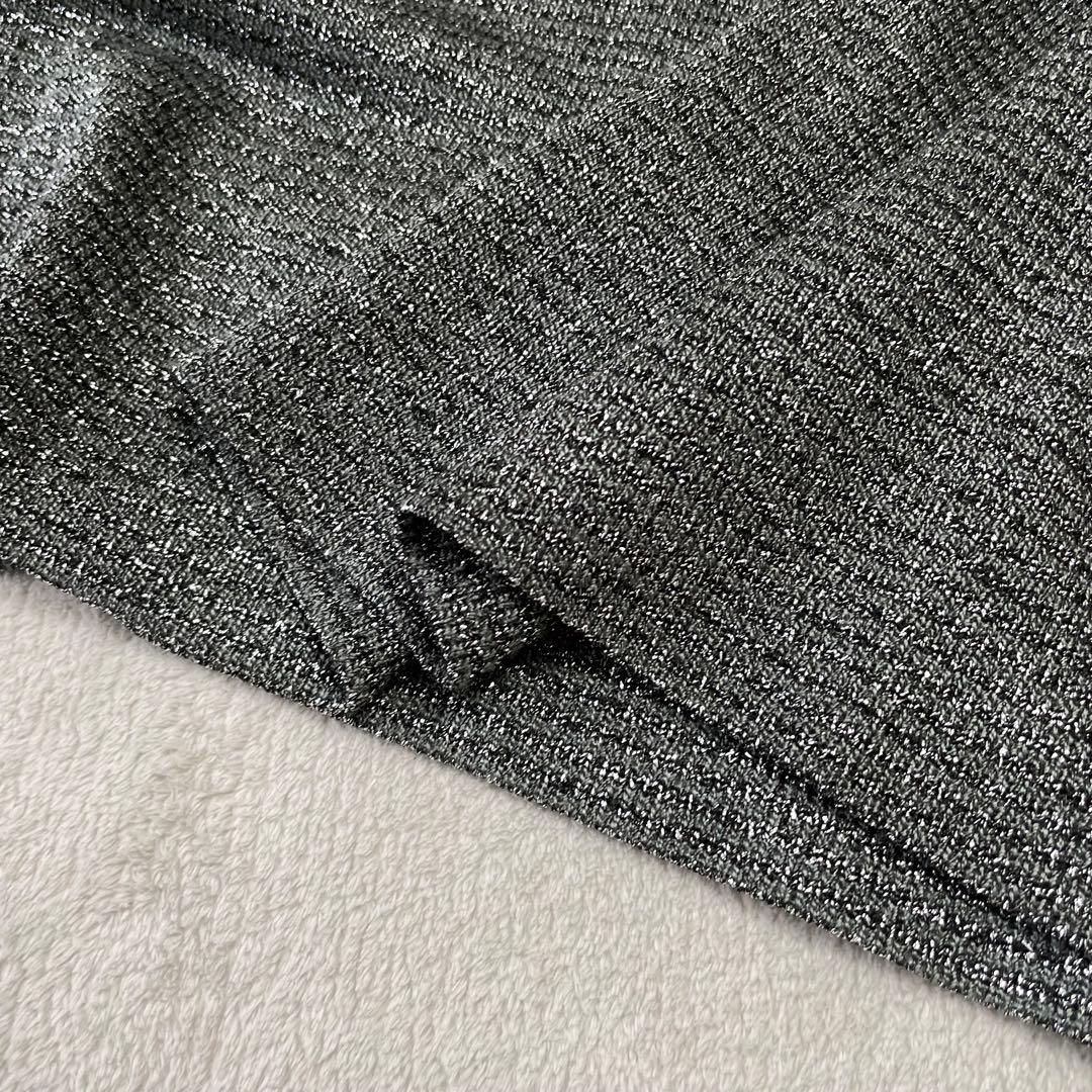 斉藤都世子 サイトウトヨコ ラメニット チャイナワンピース シルバー 華やか