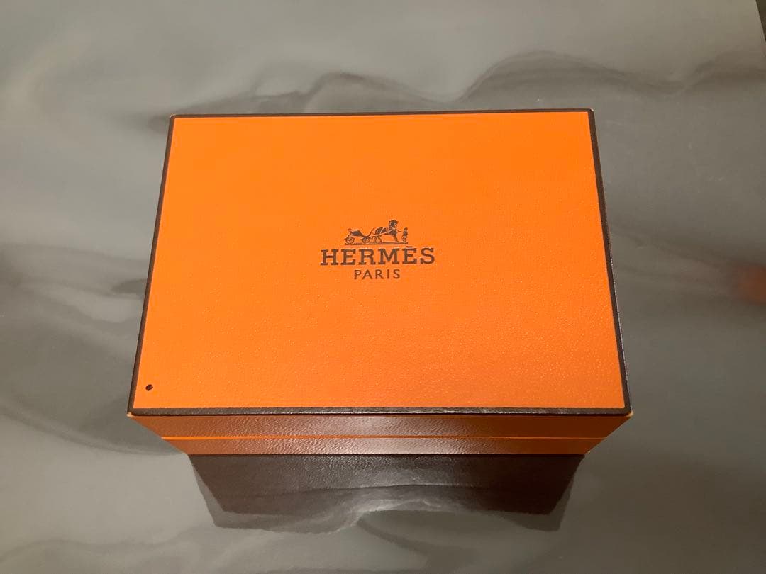 【美品】HERMES カフリンクス セリエ シェーヌダンクルチェーン ブルー
