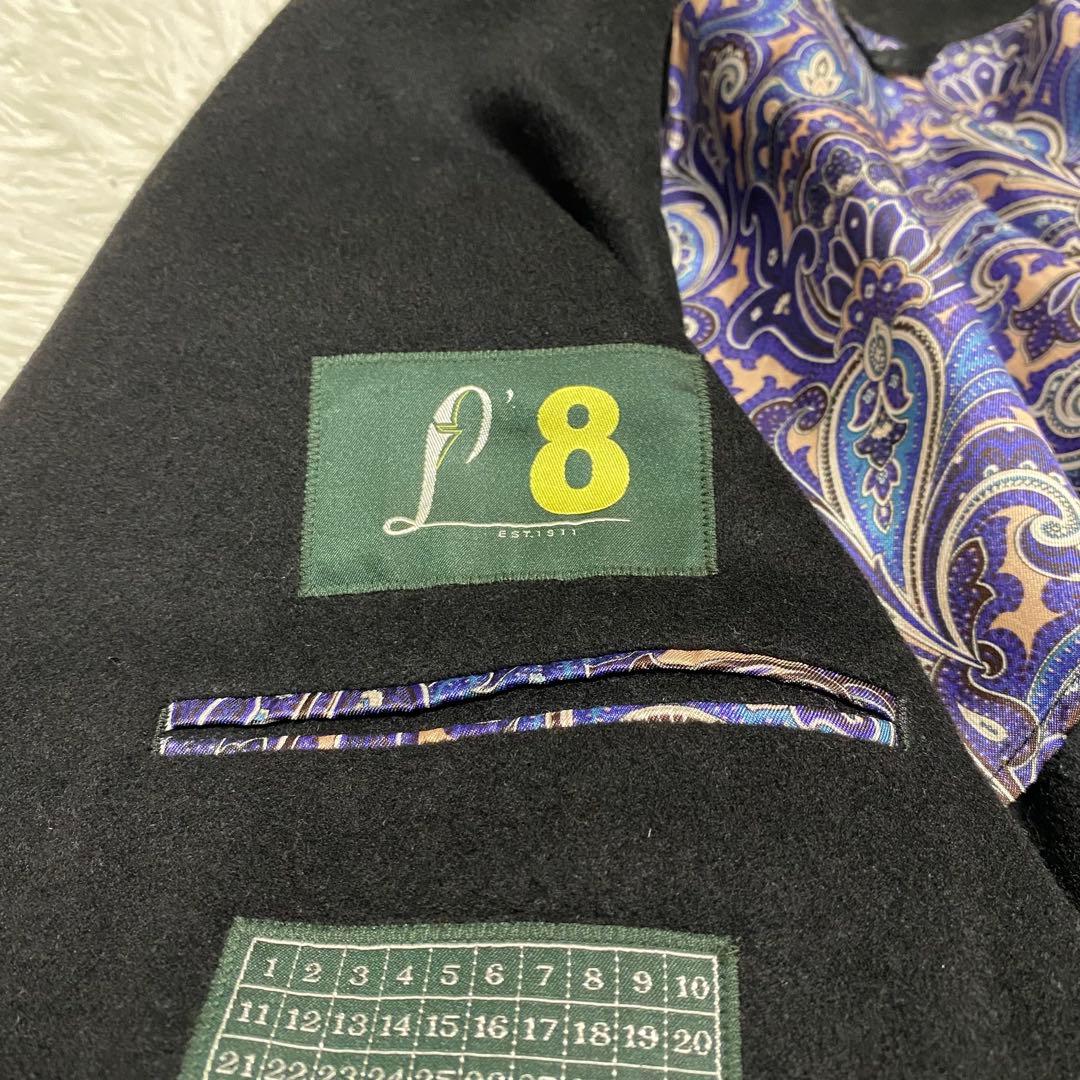 ルビアム　チェスターコート　メンズ　ブラック　ペイズリー柄