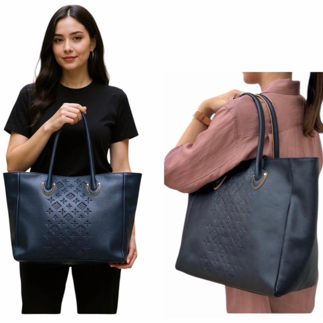 【ponko】russet モノグラム トートバッグ レザー 肩掛け可