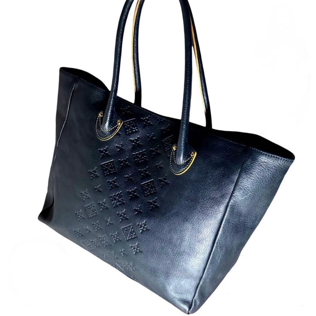 【ponko】russet モノグラム トートバッグ レザー 肩掛け可