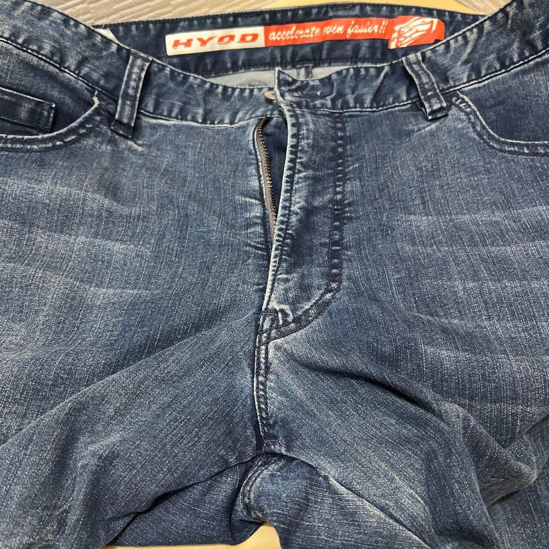 HYOD D30 膝パット付き　ダメージ加工 バイクパンツ　30インチ