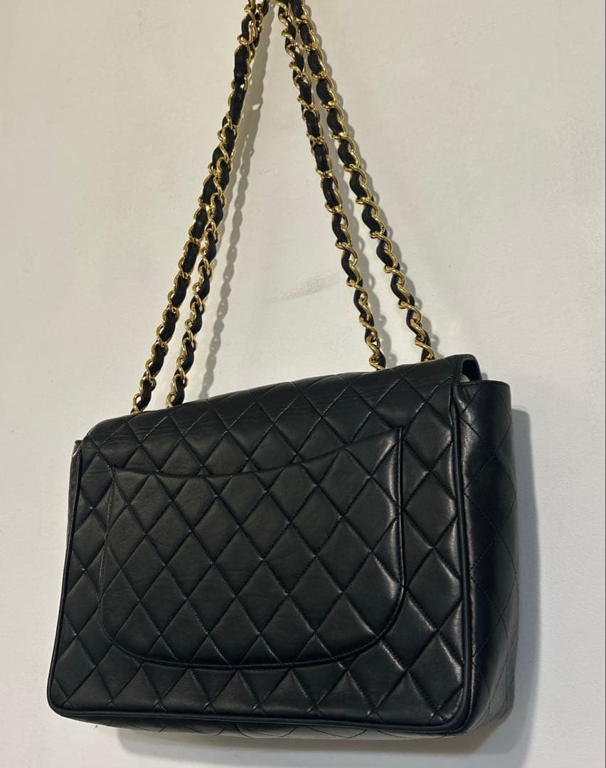 ★CHANEL ヴィンテージシャネルダブルフラップチェーン デカマトラッセ30