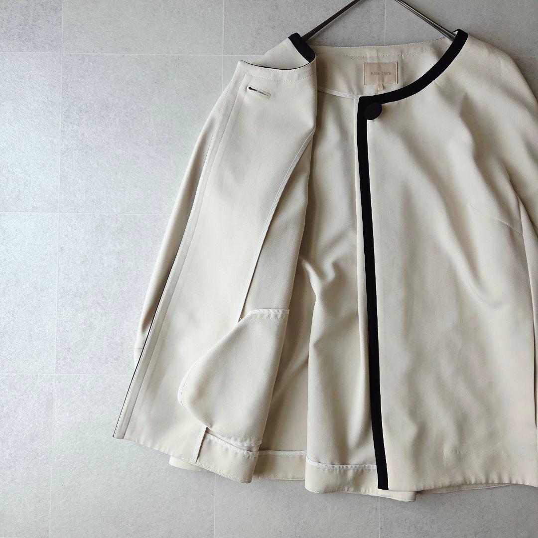 ローズティアラ サスティナブル素材 バイカラージャケット 大きいサイズ 42