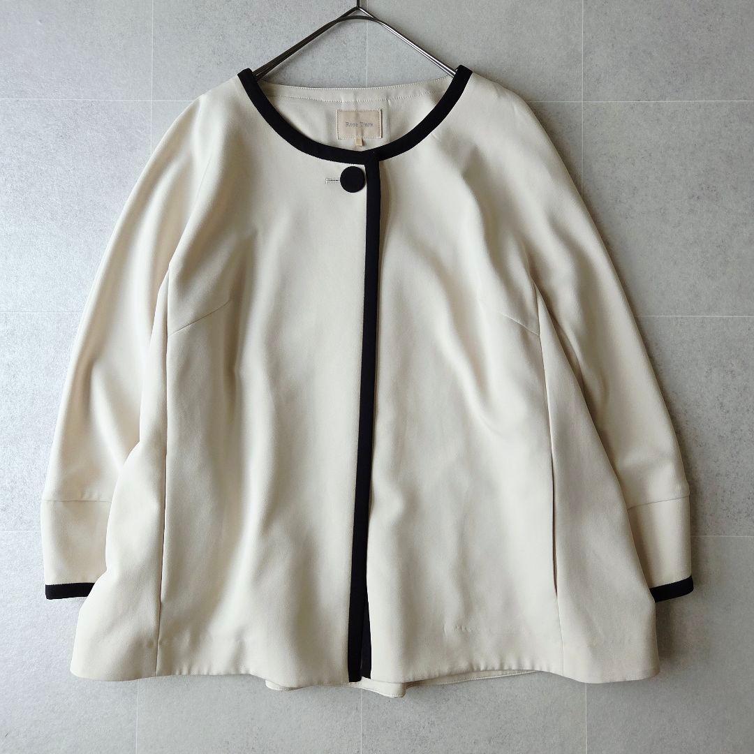 ローズティアラ サスティナブル素材 バイカラージャケット 大きいサイズ 42