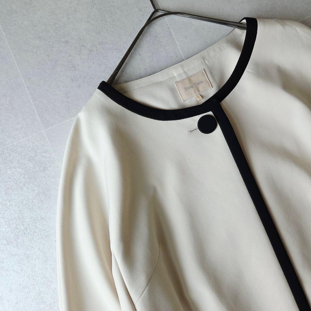 ローズティアラ サスティナブル素材 バイカラージャケット 大きいサイズ 42