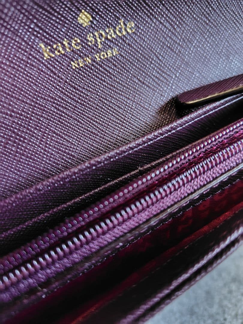kate spade リボン付き長財布 パープル/ピンク　未使用品