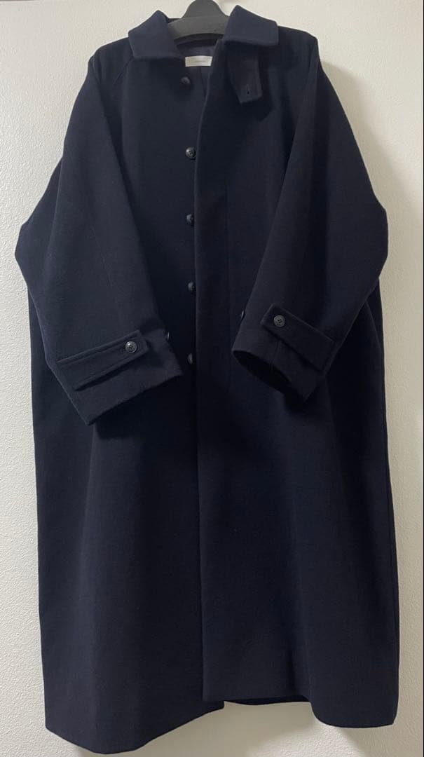 kagure ウールバルカラーコート ネイビー