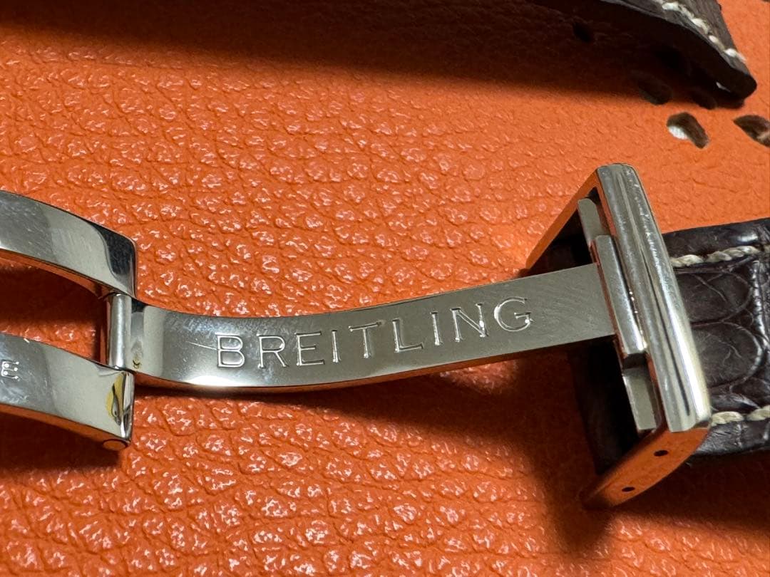 ブライトリング BREITLING 22-20 純正Dバックルクロコレザーベルト