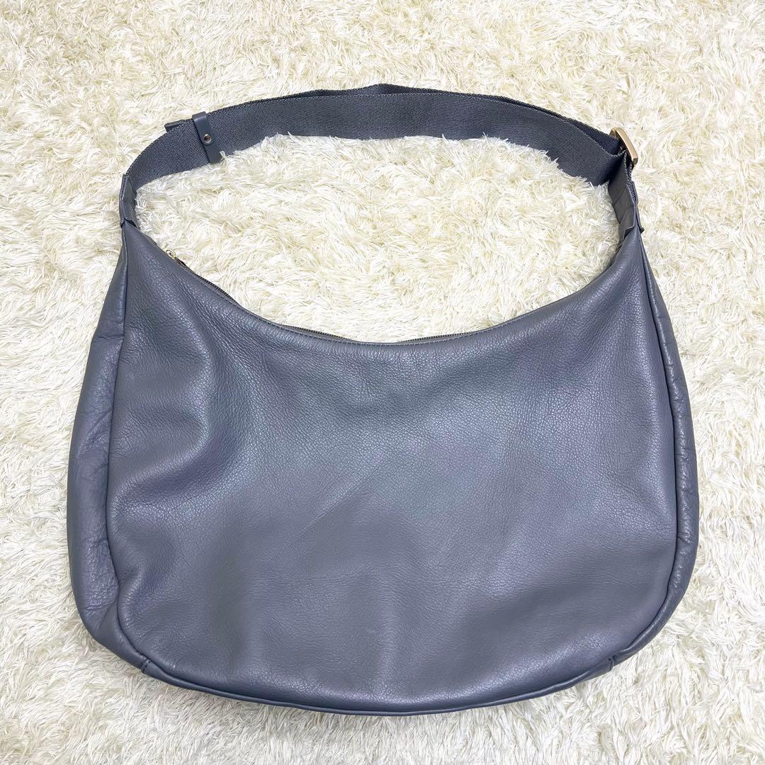 ★極美品★ラシット ソフトレザーラウンドビッグショルダーバッグ