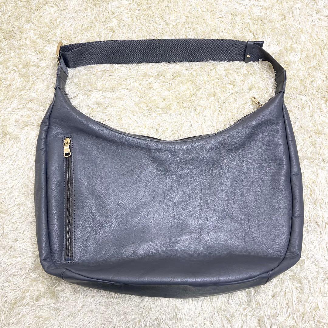 ★極美品★ラシット ソフトレザーラウンドビッグショルダーバッグ