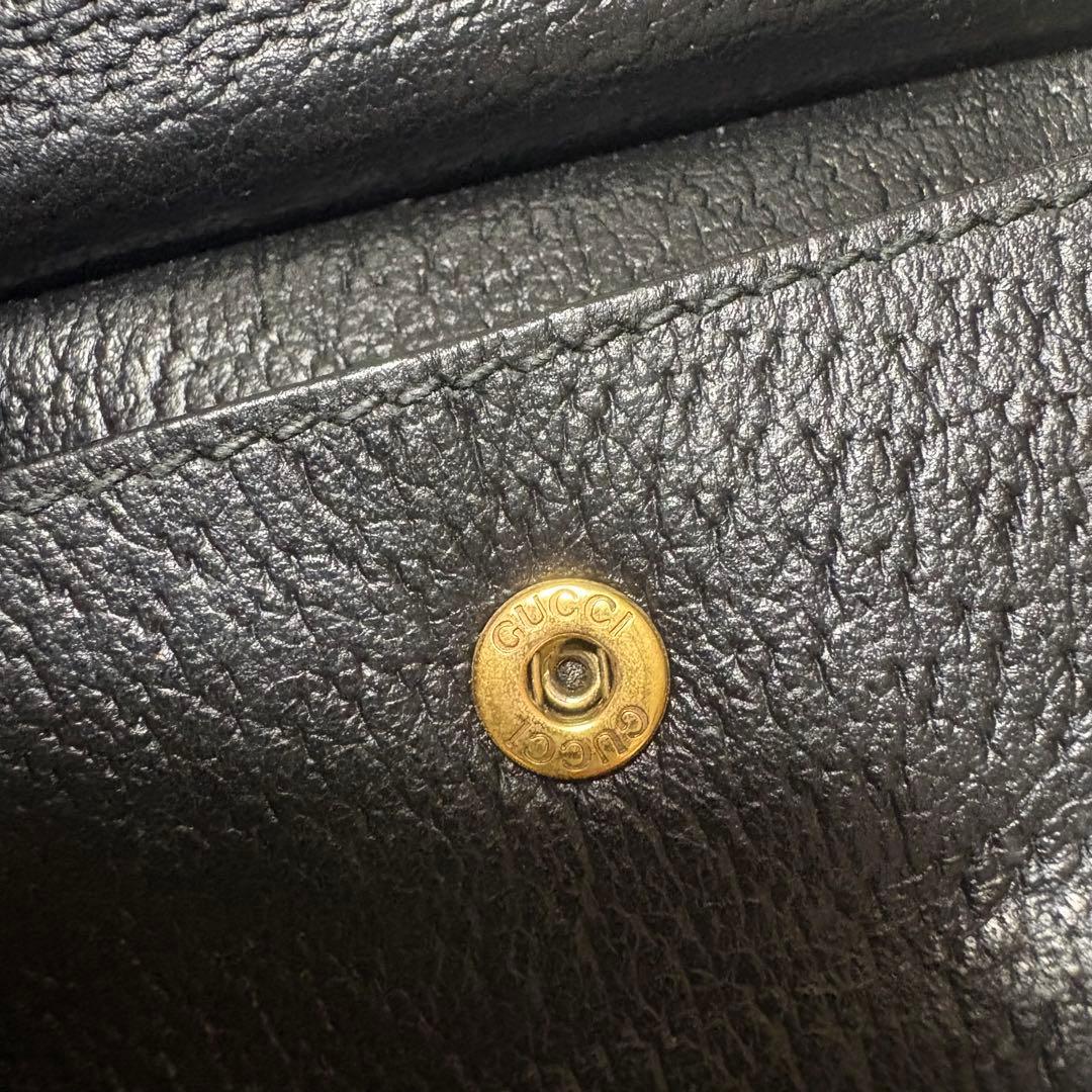 早い者勝ち！美品！GUCCI 二つ折り財布 GGマーモント グッチ レザー 黒