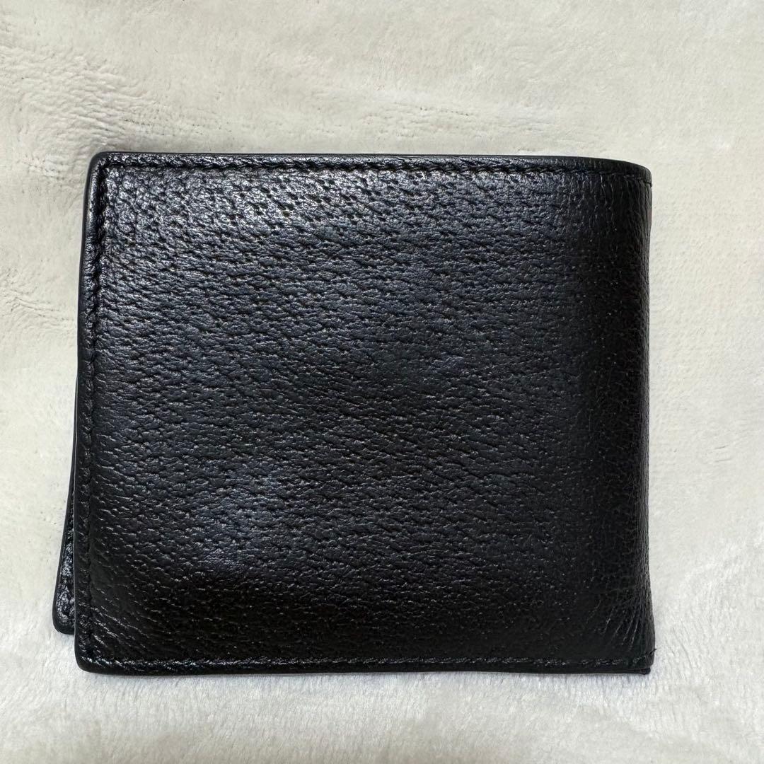 早い者勝ち！美品！GUCCI 二つ折り財布 GGマーモント グッチ レザー 黒