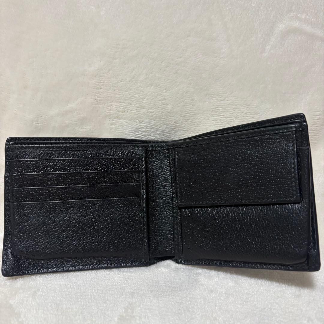 早い者勝ち！美品！GUCCI 二つ折り財布 GGマーモント グッチ レザー 黒