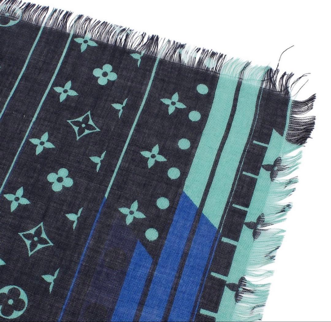 Q2709 美品 ルイヴィトン カシミヤ×シルク モノグラム ストール